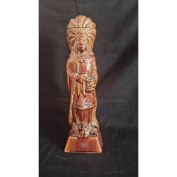 Vintage 1968 Ezra Brooks Native American Chief Whiskey Decanter - Picture 2 of 9
